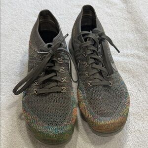 Nike Multicolor Flyknit Athletic Shoes with Gray Accents